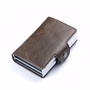 Fabrik Großhandel Custom Logo Double Metal Box Schwarzer Karten halter für Business Wallet Rfid Blocking Kreditkarten Wallets