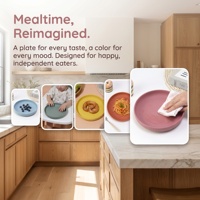Assiettes en silicone pour bébé de haute qualité en gros, assiettes à ventouse pour tout-petits, assiettes pliables en silicone pour bébé, assiettes de voyage pour tout-petits