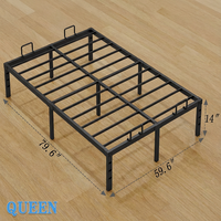 Cadre de lit plateforme inclinable moderne en métal, couleur personnalisable, tailles Queen/Full, design durable et confortable, garantie 3 ans, pour hôtel