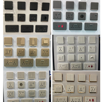 Prise multifonctionnelle FIKO UK pour Moyen-Orient et UE, 1 poste, 2 voies, double 13A, norme britannique, six trous USB + type-C, 86, petit éléphant gris