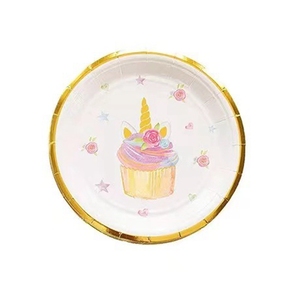 Hstyle or estampage arc-en-ciel licorne fête d'anniversaire vaisselle <span class=keywords><strong>ensemble</strong></span> parfait pour les filles fête d'anniversaire décors sert 16 invités E3237 - Product Image 4
