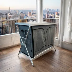 Легкий кухонный стол для кемпинга, алюминиевый Портативный уличный шкаф для хранения с ветровым стеклом