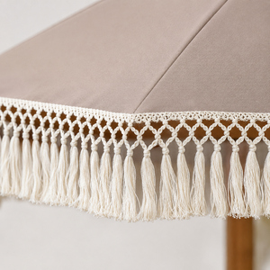 Parasol de plage en macramé de style européen, nouveau modèle bohème, pour patio extérieur, avec mât central en bois - Product Image 4
