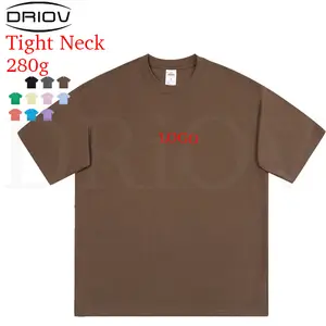 Bulk crew neck 280g cotton tshirt plain fashion new summer tee shirt oversized unisex designer t shirts for men