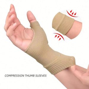 2pcs Elastic Breathable Spandex Wrist Brace Basal Joint Wrist <b>Protector</b> Gloves with <b>Thumb</b> Support Tenosynovitis Hand Stabiliser - Product Image 5