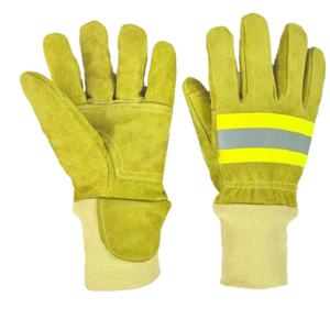 Gants de pompier noirs EN659 avec revêtement NOMEX en cuir de vachette et aramide, ignifuges et imperméables, pour combinaisons de pompier en opérations de sauvetage - Product Image 4