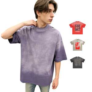 TKAN703D Fabricantes de Ropa al por Mayor, Camiseta Corta de Algodón 100% Pesado, Cuello Redondo, Estilo Vintage, Lavado a la Piedra, Personalizable - Product Image 1