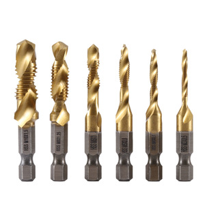 Juego de Machos de Roscar Espirales HSS M3 a M10 con Vástago Hexagonal Recubiertos de Titanio para Herramientas de Perforación de Acero - Product Image 4