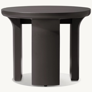 Tavolino Rotondo in Alluminio RH Lagos, Base Cilindrica Grigio Bronzo Scuro, Arredamento Moderno Durevole per Soggiorno, Interno ed Esterno - Product Image 1