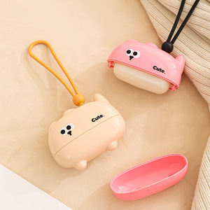 Cute <b>Lint</b> <b>Roller</b> Pink And Creamy Yellow Portable With Lanyard For Home Sofa Use - Product Image 1