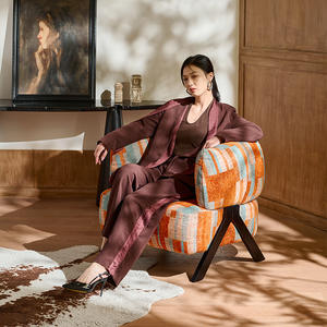 Nordic Style Single Sofa Chair Soft <b>Fabric</b> <b>Retro</b> Casual Living Room Furniture For Bedroom Balcony Small Apartment - Product Image 2