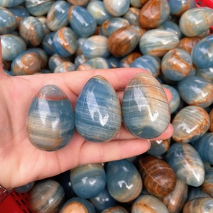 Œuf en <span class=keywords><strong>Onyx</strong></span> Bleu Naturel en Gros, Cristal de Guérison, Œuf en Quartz Artisanal pour la Décoration - Product Image 4
