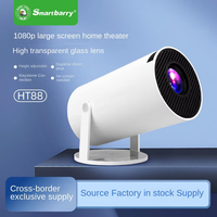 Projecteur Portable Domestique HT88 Ultra Haute Définition, Projection Sans Fil Miroir d'Écran, Projecteur Intelligent LCD Android 3D, Rivalise avec le HY300