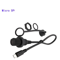 Câble USB Mini 1m Étanche IP67, Mâle-Femelle 5 Broches, Montage encastré, Blindage Tressé en PVC, Charge Rapide 3A pour Voiture, Bateau, Imprimante