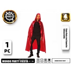 Cappa da parrucchiere lucida 1.3M con cappuccio rosso # 82206C - Product Image 1