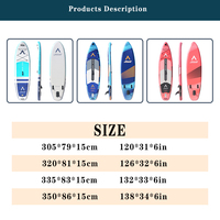 Planche de SUP gonflable solaire marine 10' 10'6'' 11' 11'6'' étanche extra large pour adultes unisexe modèle MU350 PVC Lacs