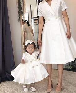 Abito da Principessa <span class=keywords><strong>per</strong></span> Bambina in Filato Peloso con Fiori <span class=keywords><strong>Compleanno</strong></span> Bambina Coordinato Madre-<span class=keywords><strong>Figlia</strong></span> - Product Image 1