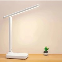 Lampe de bureau LED moderne pliable, protection des yeux, commande tactile, rechargeable par USB ou à brancher, lumière de lecture blanche pour l'étude