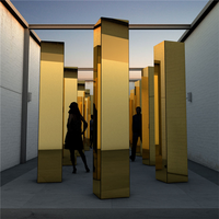 Panneaux composites en aluminium (ACP) pour revêtement mural extérieur, 3 mm et 4 mm, finition miroir doré