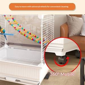 Gabbia per Pappagalli in Metallo, Grande Voliera per Uccelli con Posatoio per Piccoli Uccelli, Gabbia per Canarini - Product Image 4