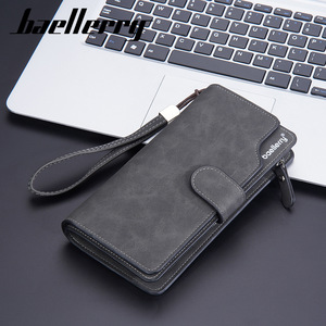 Baellerry Men's Clutch <b>Bag</b> 7 Inch Large Capacity Zipper Wallet Business Handbag Solid Color Anti Theft Design - Product Image 3