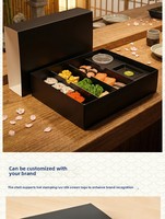 Boîte alimentaire jetable, boîte à emporter pour la nourriture japonaise, compartiments à sauce de type tiroir, boîte à sushi jetable en carton blanc de qualité alimentaire