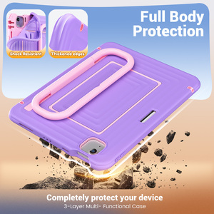 Coque de protection robuste en silicone avec sangle de transport pour iPad Pro 11 2018~2022, étui pour enfants avec bandoulière rotative à 360° intégrée - Product Image 2