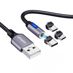 Cable de carga rápido 3 del indicador LED en 1 tipo <span class=keywords><strong>micro</strong></span> magnético Cable del cargador de <span class=keywords><strong>USB</strong></span> C <span class=keywords><strong>USB</strong></span> Android C - Product Image 1