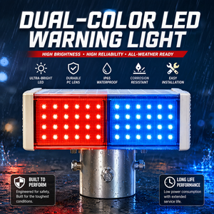 Luce di Segnalazione Stradale LED a Doppia Faccia Impermeabile, Quattro Set di Luci Stroboscopiche Solari Lampeggianti Rosso-Blu - Product Image 5