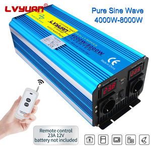 Convertisseur solaire LVYUAN <span class=keywords><strong>24</strong></span> volts CC 220 volts CA, onde sinusoïdale pure, convertisseur solaire 12V <span class=keywords><strong>4000</strong></span> watts, onde sinusoïdale pure - Product Image 2