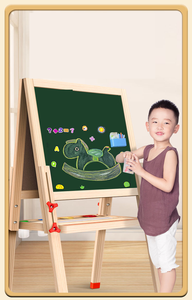 กระดานดำไม้สำหรับโรงเรียนกระดานดำสองด้านพร้อมขาตั้งสำหรับเด็ก - Product Image 4