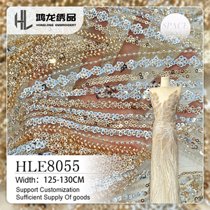 Phi hạt sang trọng lưới vải ren Nigeria vải tuyn 2025 pháp nặng đính cườm <span class=keywords><strong>Net</strong></span> ren cho phụ nữ Evening Dresses - Product Image 1