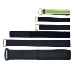Custom LogoReusable Battery Velcroes Strap Nylon Soft Hook And Loop Cable Ties With Plastic Buckle
