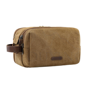 Bolsa de Aseo Personalizada para <span class=keywords><strong>Hombre</strong></span> con Separación para Artículos Húmedos y Secos, Bolsa de Almacenamiento de Artículos de Aseo de Lona con Doble Cremallera para Viajes - Product Image 1