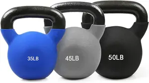 Çapraz eğitim, kilo kaybı ve mukavemet eğitimi için neopren kaplı katı dökme demir Kettlebell