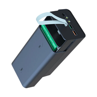 Dernier design, 12 packs de batteries 18650, boîtier de batterie externe 15W (sans batterie) avec écran LCD, charge sans fil et micro USB