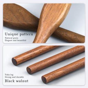 Juego de brochas de <span class=keywords><strong>maquillaje</strong></span> con mango de madera de nogal de 3 piezas, brocha para rubor en polvo de base Kabuki de pelo sintético supersuave - Product Image 4