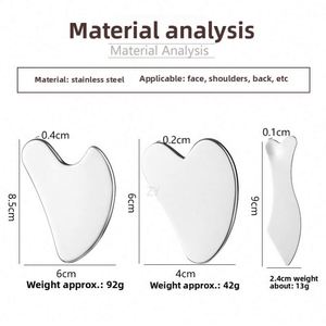 Custom Logo Stainless Steel Metal Gua Sha Tool Heart Shaped Face Massage Tool With <b>Gift</b> Box for Girl - Product Image 2