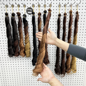 Vente en Gros Cheveux Bouclés Soie à la Française 12 Pouces 14 Pouces 24 Pouces 150 g/pièce Tresses Bouclées en Spirale Ondulation Lâche Cheveux au Crochet en Fibre Kanekalon - Product Image 2
