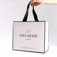Sacs Cadeaux Personnalisés avec Votre Logo et Poignées en Ruban, Sacs Cadeaux en Carton Blanc pour Shopping, Sacs en Papier pour Mariage
