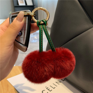Porte-clés boule en fausse fourrure <span class=keywords><strong>de</strong></span> lapin, pompon en peluche, jouet en peluche, nouveau style - Product Image 5