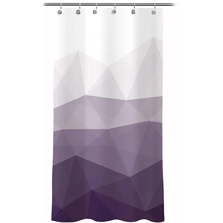 Çağdaş banyo perdeleri 36x72 inç duş perdesi Ombre mor kumaş duş perdeleri banyo dekor için