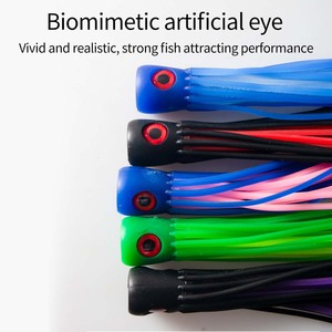 Señuelo de pulpo artificial de 15 cm con falda, señuelo de superficie para pesca en agua salada, cebo blando biónico para pesca con señuelos. - Product Image 4