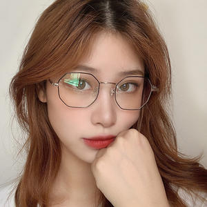 Qianai – montures de lunettes en métal irrégulières, monture octogonale complète, unisexe, anti Uv et anti lumière bleue, tendance de la mode - Product Image 5