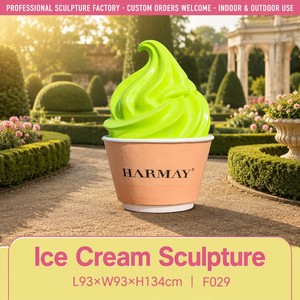 Escultura de Helado de Fibra de Vidrio de Alta Gama F029, Duradera, Resistente a la Intemperie, Decoración de Jardín para Exteriores, para Espacios Comerciales Premium - Product Image 1