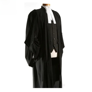 Túnica de Abogado y Vestimenta Legal Tradicional Negra <span class=keywords><strong>JJ</strong></span> GRADGOWN al por Mayor para Jueces y Abogados - Product Image 4