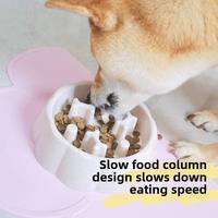 Gamelle anti-étouffement en PP pour chien, motif colonne osseuse, pour l'alimentation lente et saine des chiens de petite, moyenne et grande taille, pour l'intérieur.