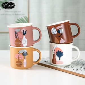 Promotional Customizable Coffee Water Camping 360 ml Custom Ceramic Blank Enamel Mug for Decoration