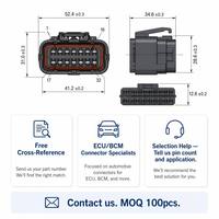 Carcasa de Conector para ECU Automotriz, Serie 1473, 16-94 Pines, Multipin, Sellada, Impermeable, Material PA66/PBT, Conector de Ángulo Recto para