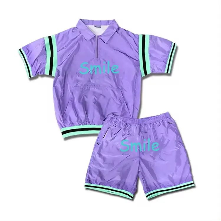 Individuelle Streifen Design Freizeitjacke Baggy Shorts 2-teiliges Set Jogging Wear Mädchen Trainingsanzug für Damen